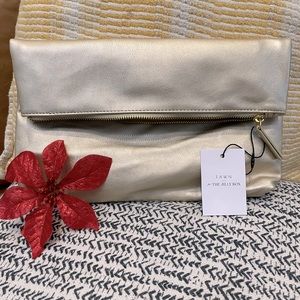 FAWN DESIGN Gold Foldover Clutch - NWT